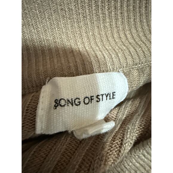 Song Of Style Tan Rib Knit High Waist Flared Bootcut Trousers Leggings Pants XL - Picture 5 of 7